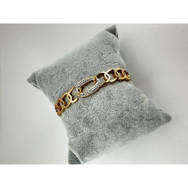 Bronz Oval Taşlı Bileklik 